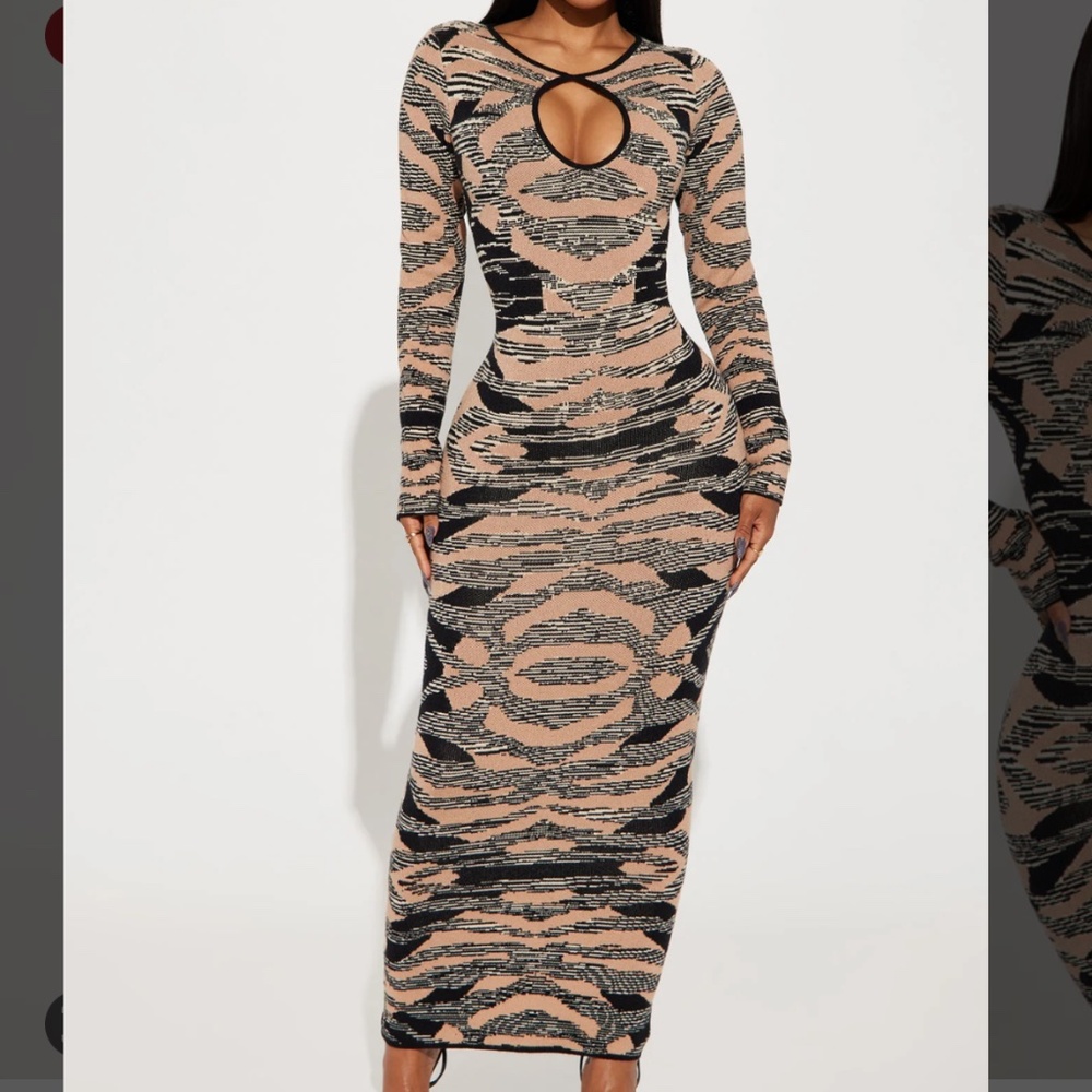 Toronto Sweater Maxi Dress - Mocha/combo